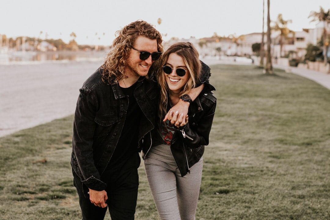 celebrity couple walking together